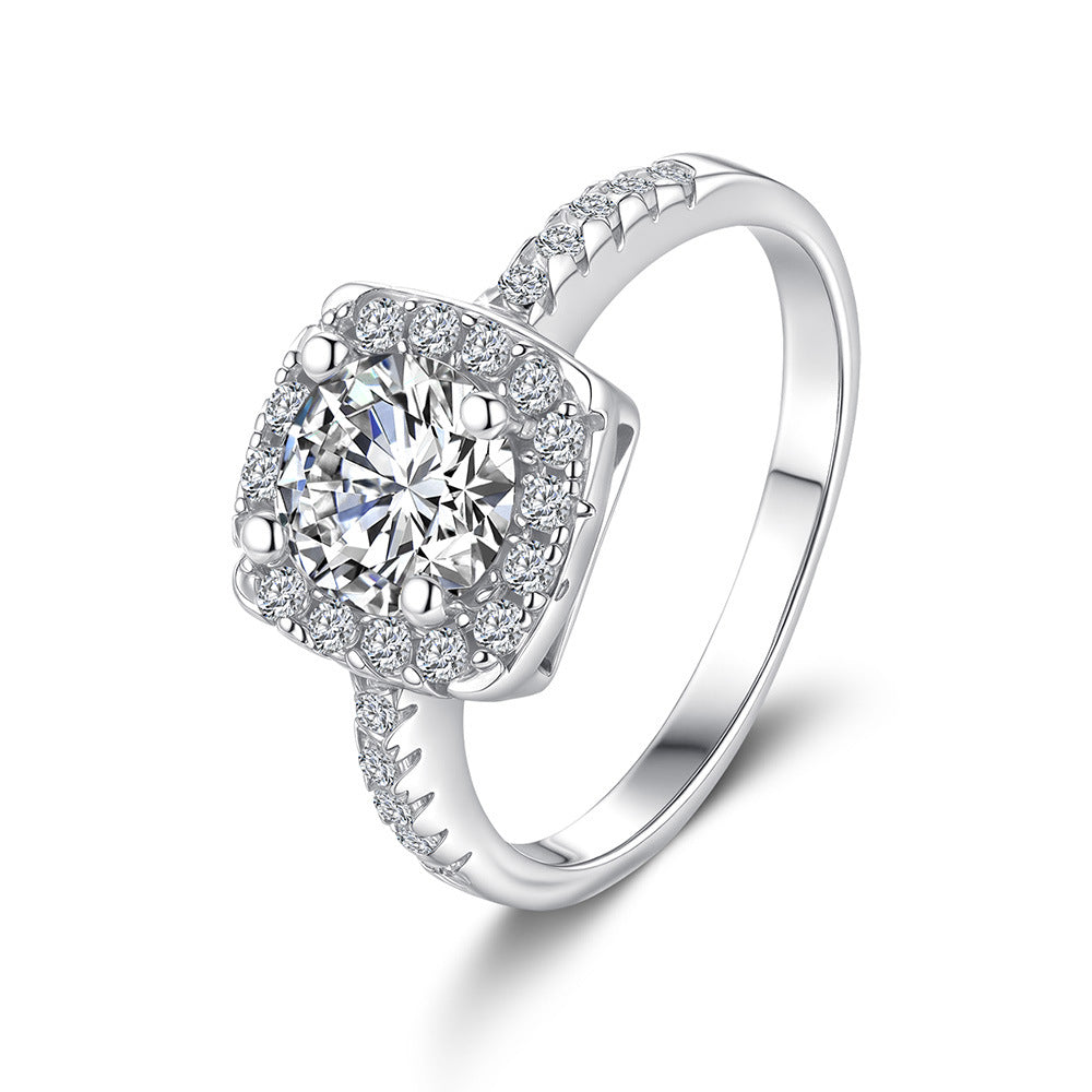 Cushion moissanite wedding ring