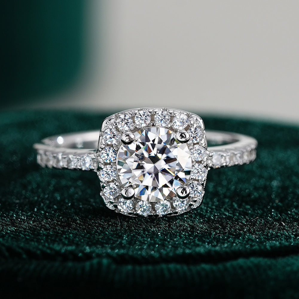 Cushion moissanite wedding ring