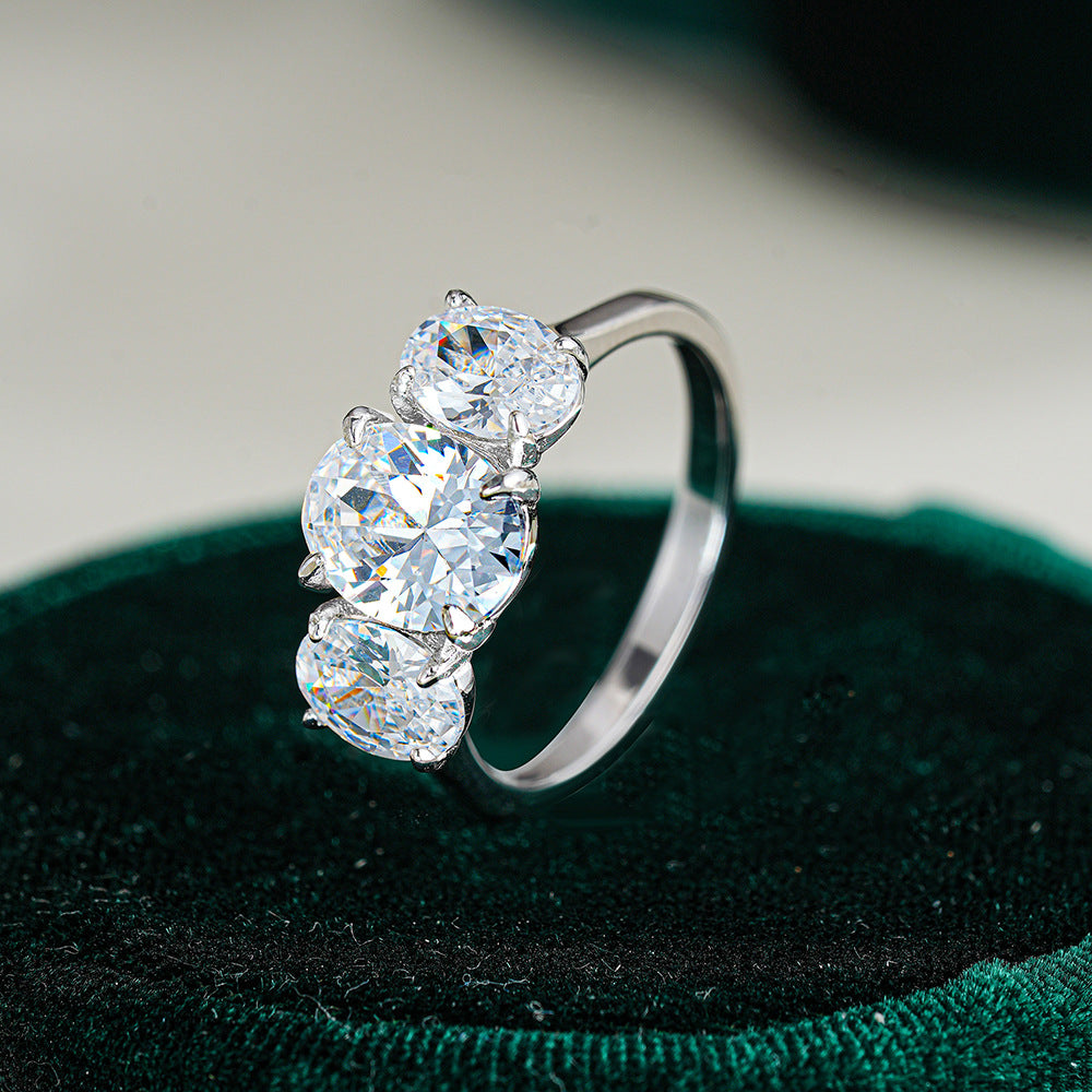Eggs moissanite ring
