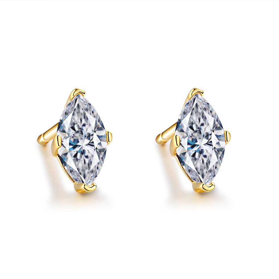 Marquise cut moissanite earrings