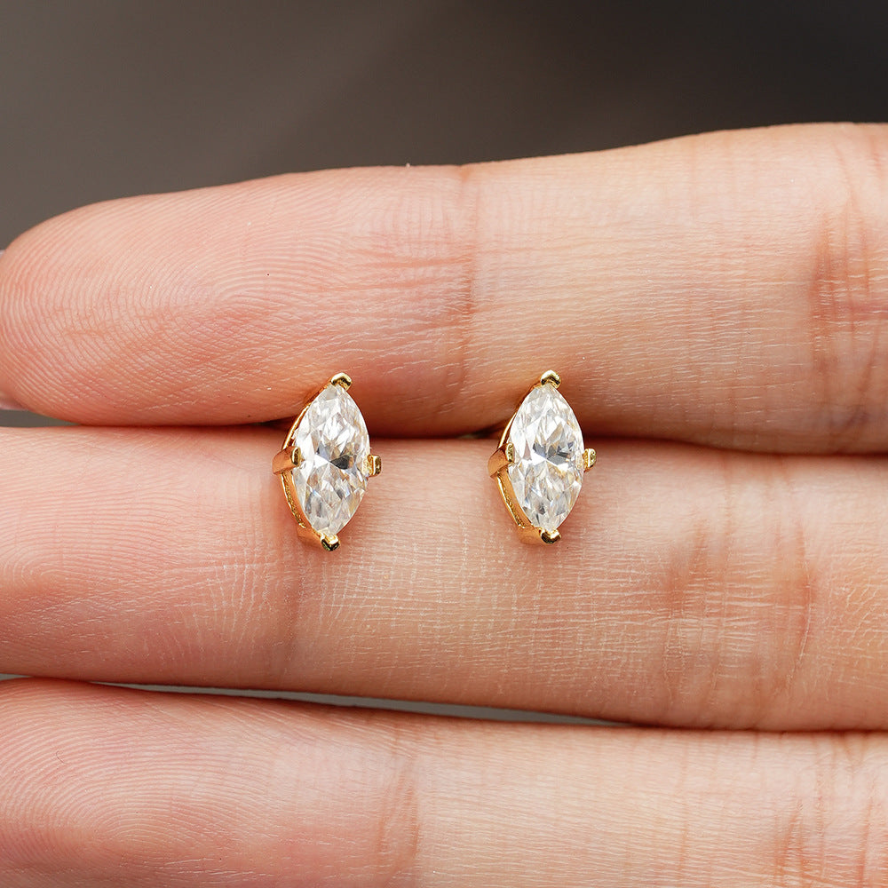 Marquise cut moissanite earrings