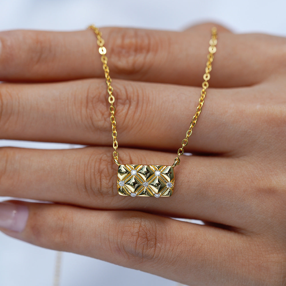 Luxury bag shaped moissanite chain