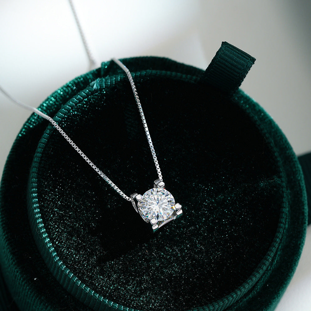 Classic carat size moissanite necklace