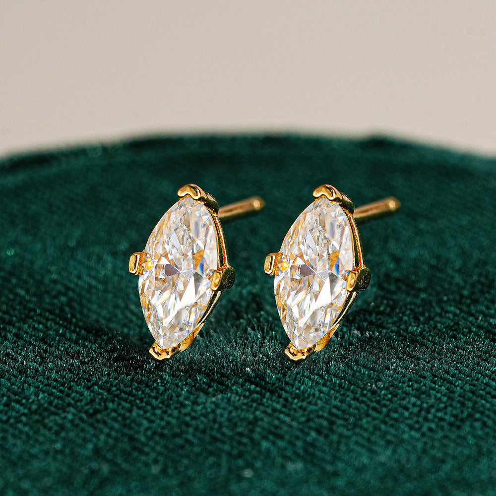 Marquise cut moissanite earrings