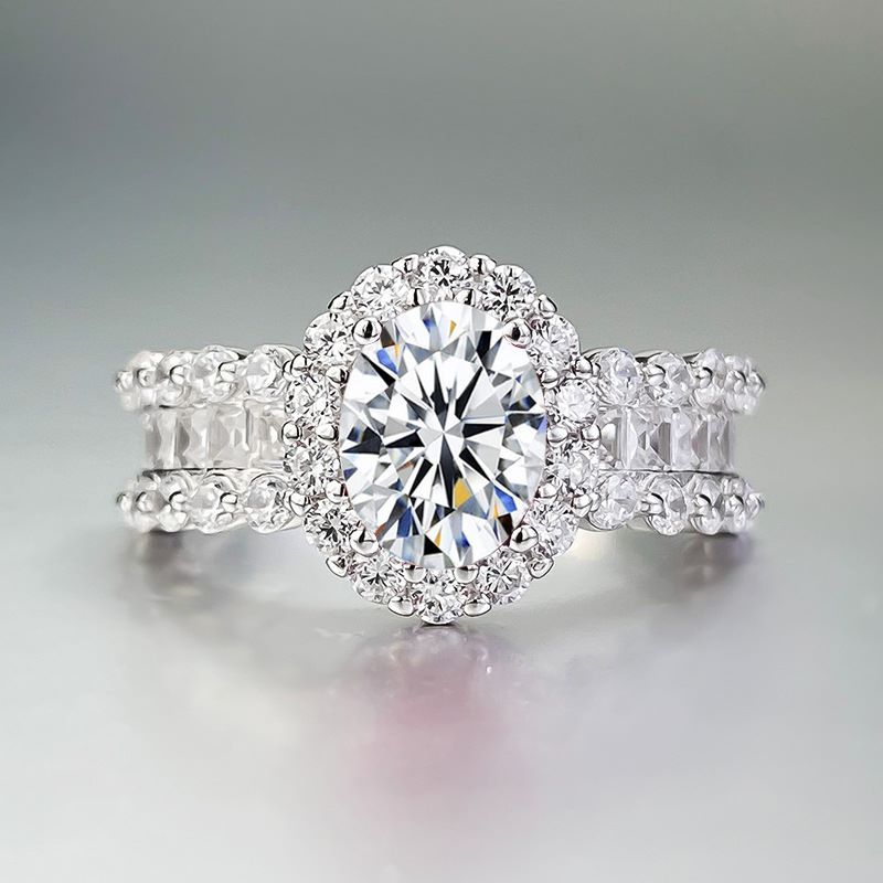Princess moissanite ring