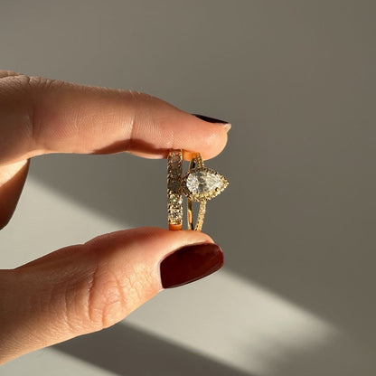 Gold plated moissanite stackable ring