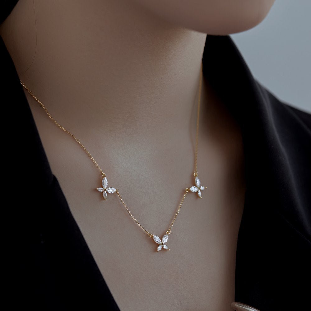 18K Three butterfly necklaces - Hastella.J