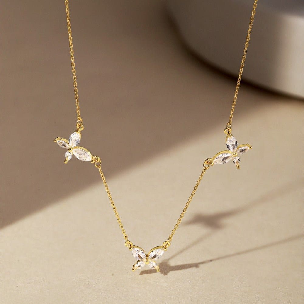 18K Three butterfly necklaces - Hastella.J