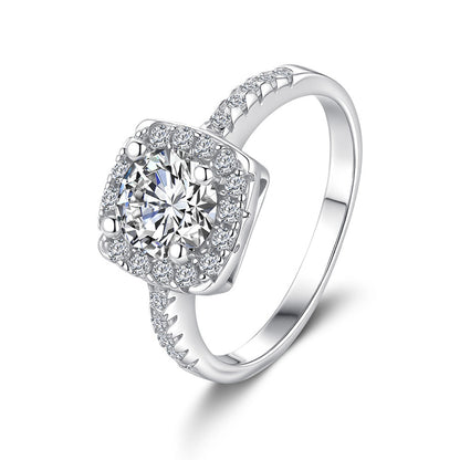 Cushion moissanite wedding ring