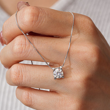 Classic carat size moissanite necklace