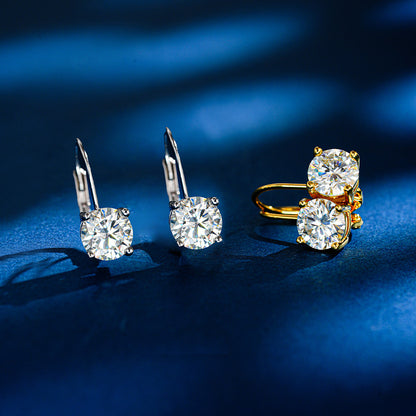 Classic buckle moissanite earring