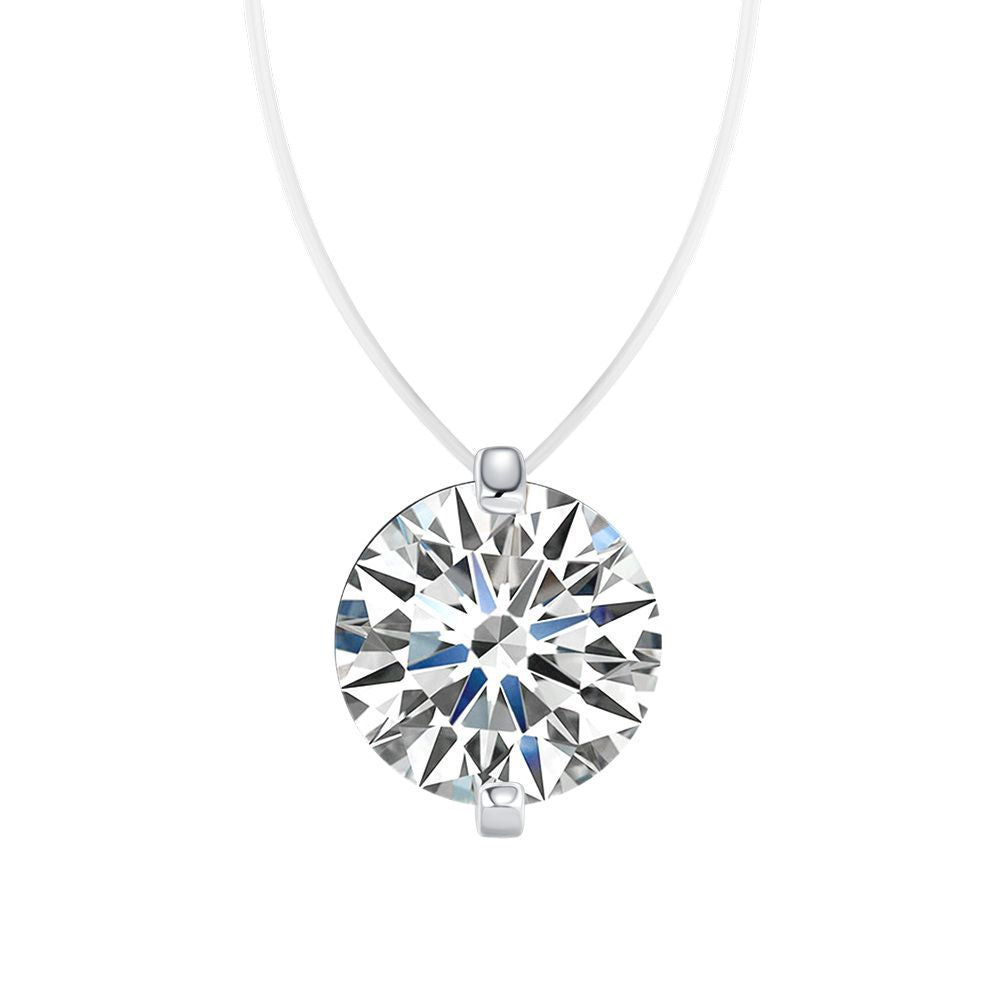 Silver pendant moissanite necklace