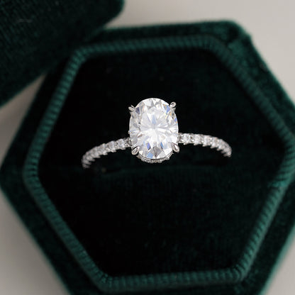 Pigeon egg moissanite ring