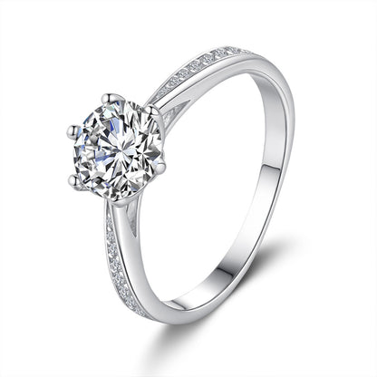 Classic Moissanite six-claw engagement ring