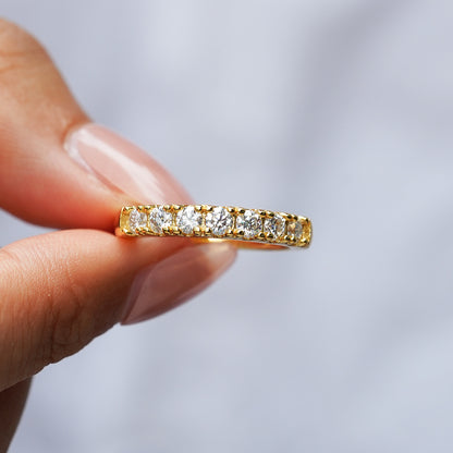 Gold plated moissanite stackable ring