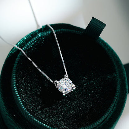 Classic carat size moissanite necklace