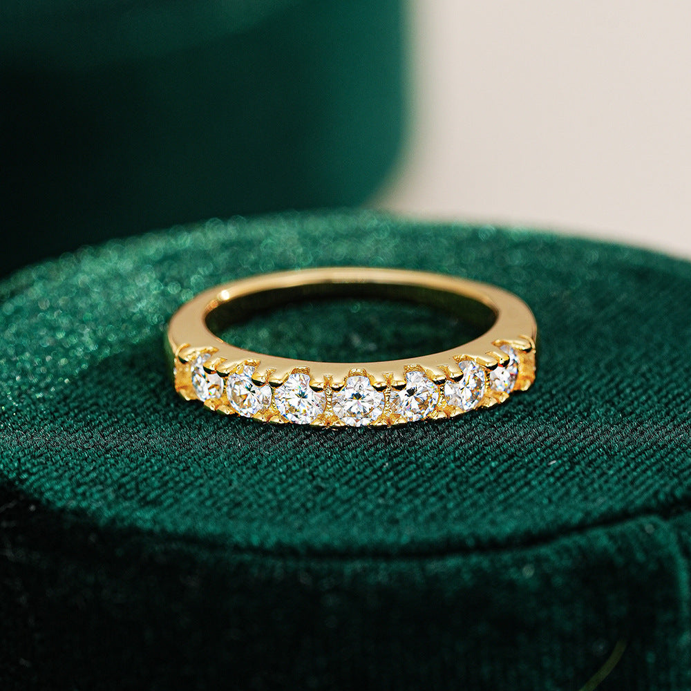 Gold plated moissanite stackable ring