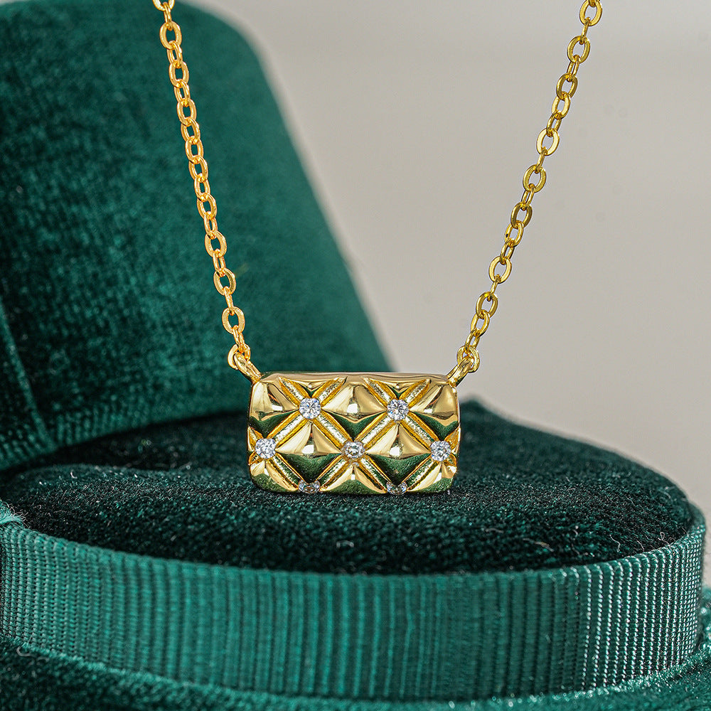 Luxury bag shaped moissanite chain