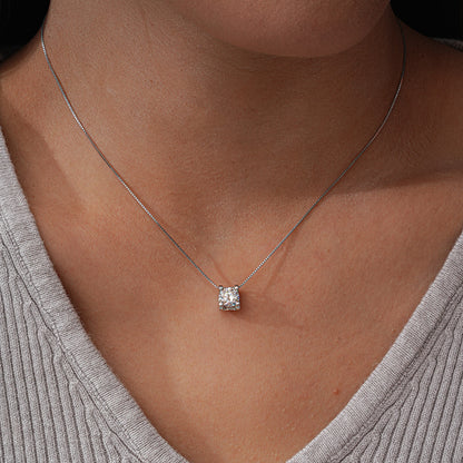 Classic carat size moissanite necklace