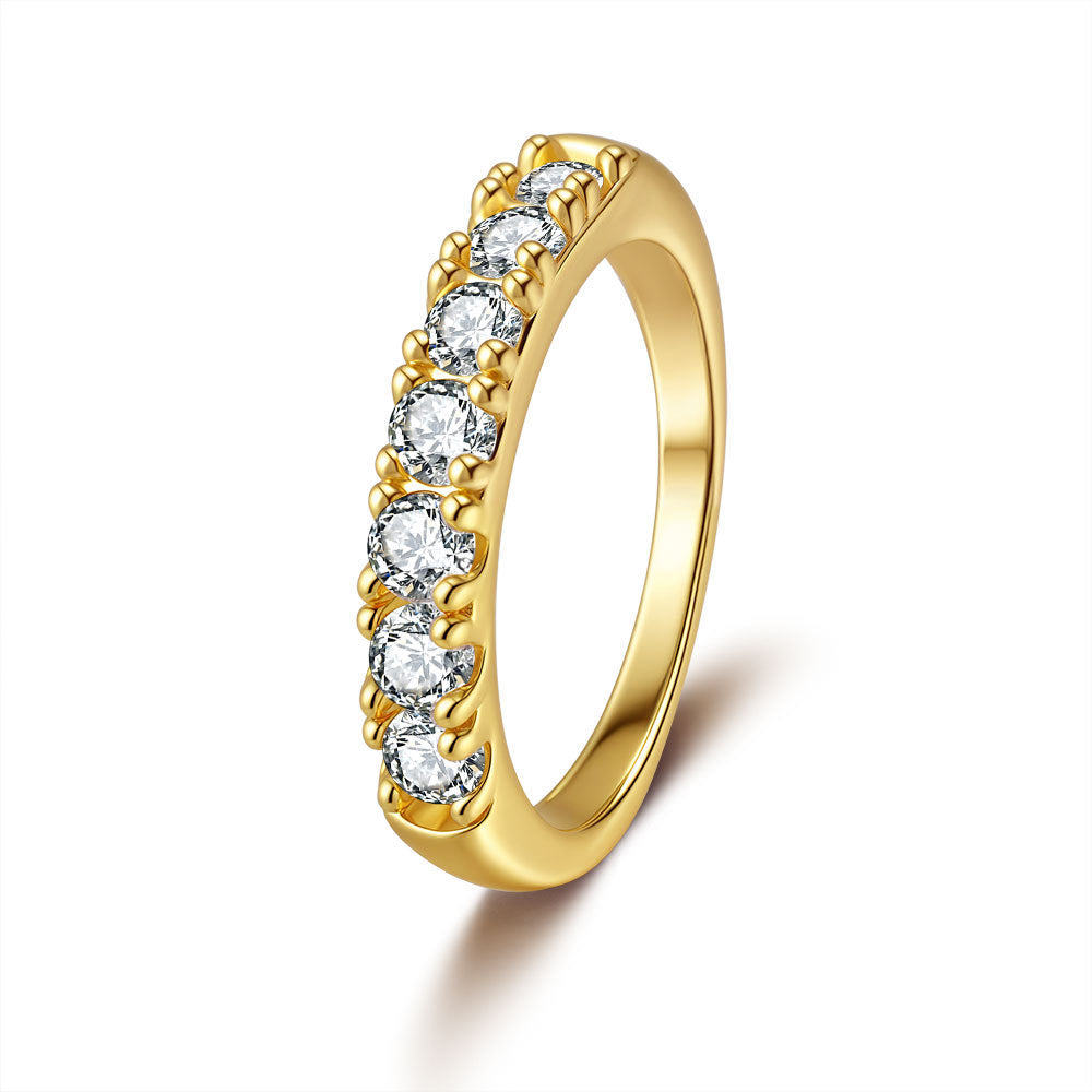 Gold plated moissanite stackable ring
