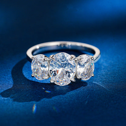 Eggs moissanite ring