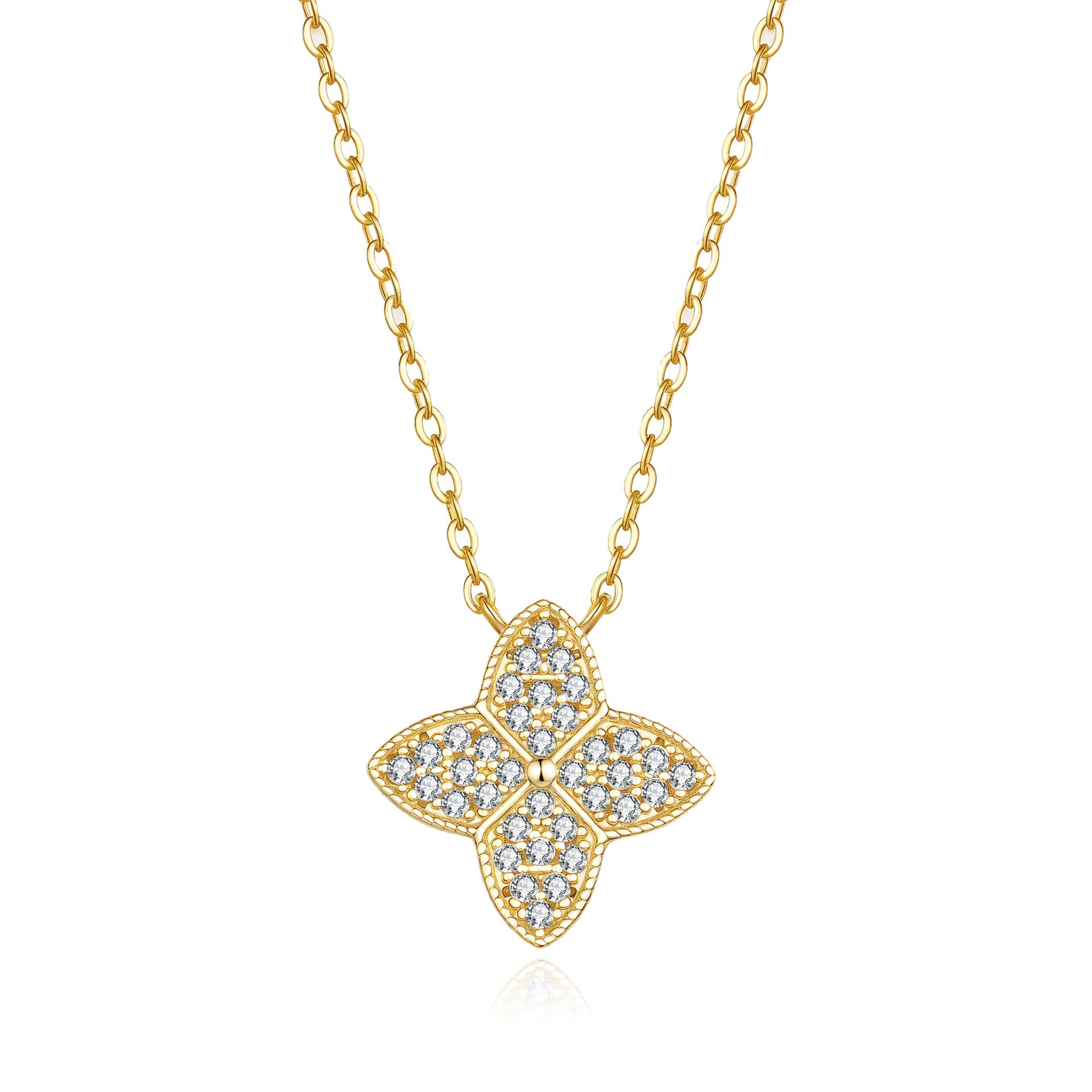 Four-pointed star moissanite chain