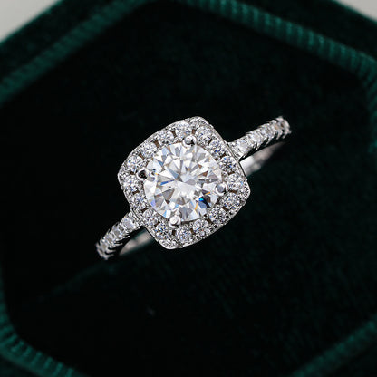 Cushion moissanite wedding ring