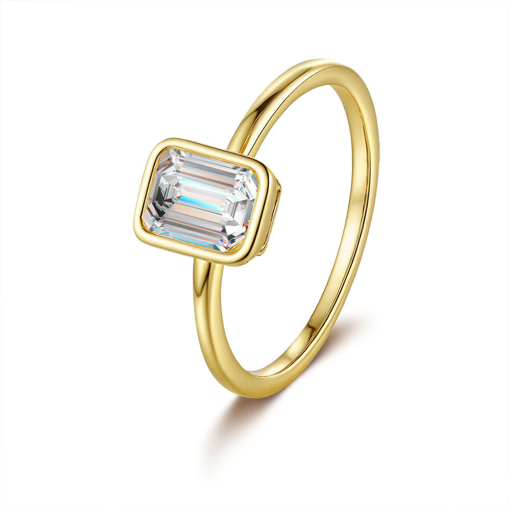 Classic 18k gold plated moissanite ring