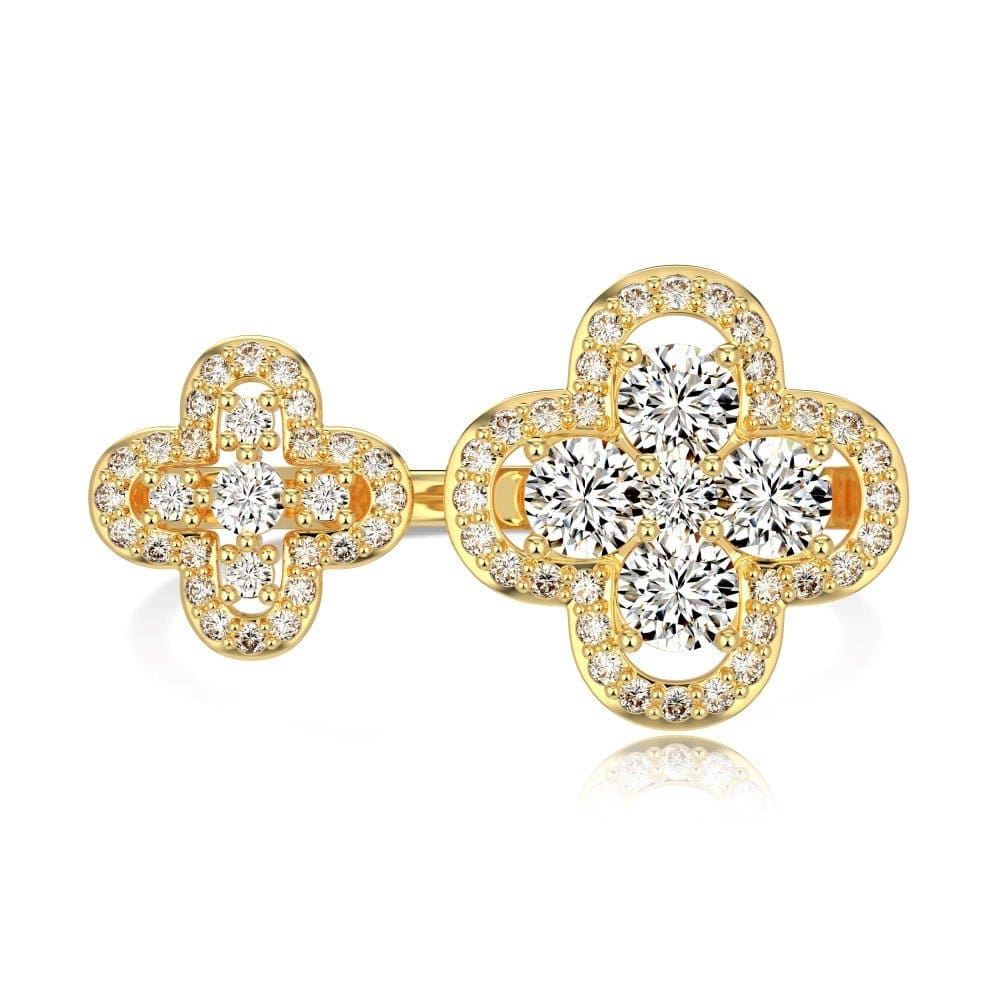 Asymmetrical four-leaf clover ring - Hastella.J