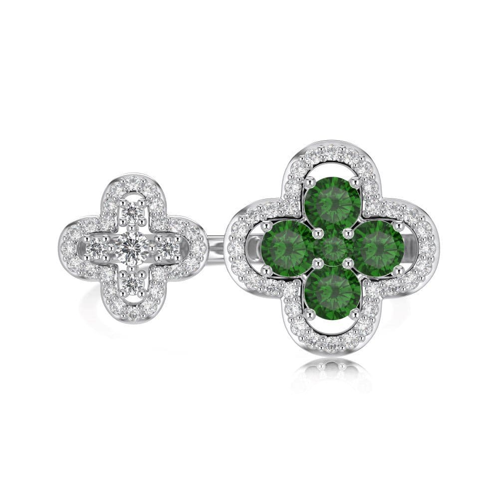 Asymmetrical four-leaf clover ring - Hastella.J