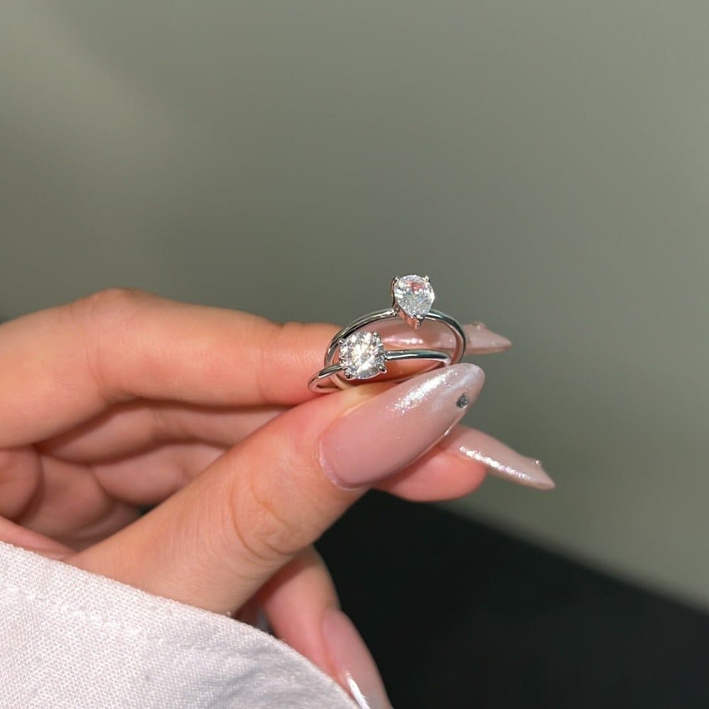 Double center stone ring - Hastella.J