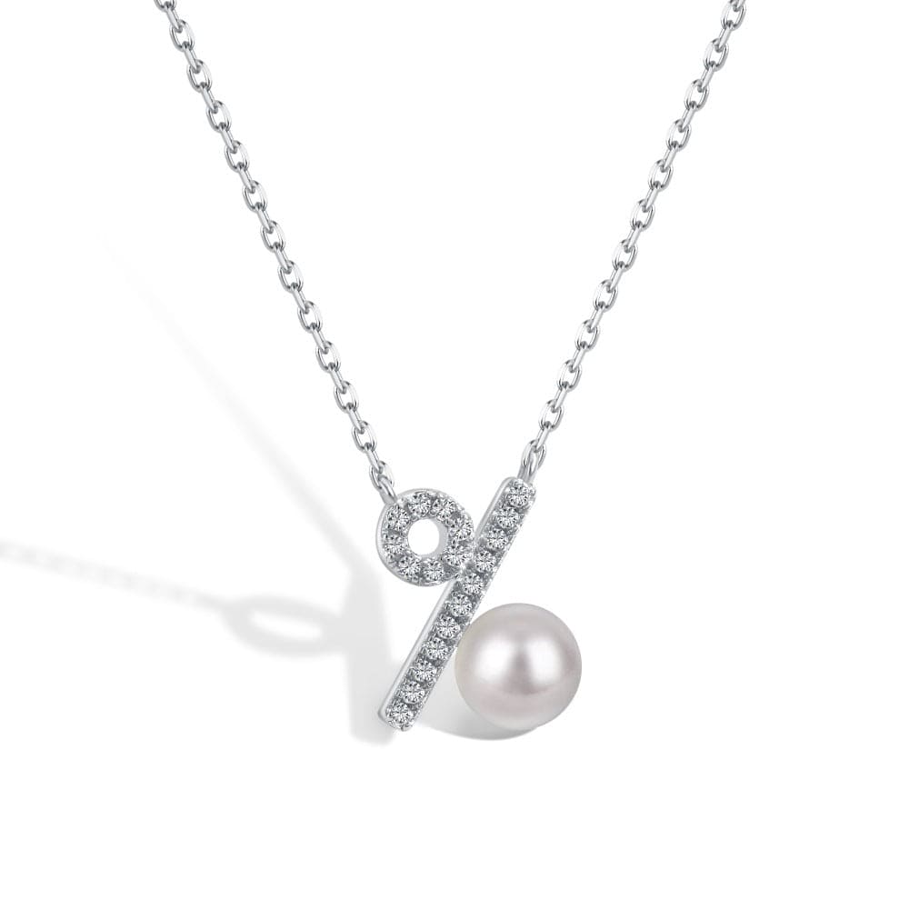 pearl percentage symbol necklace - Hastella.J