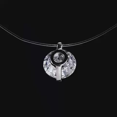 Silver pendant moissanite necklace