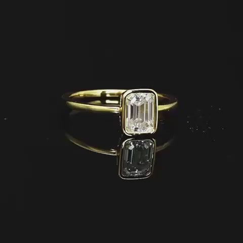 Classic 18k gold plated moissanite ring