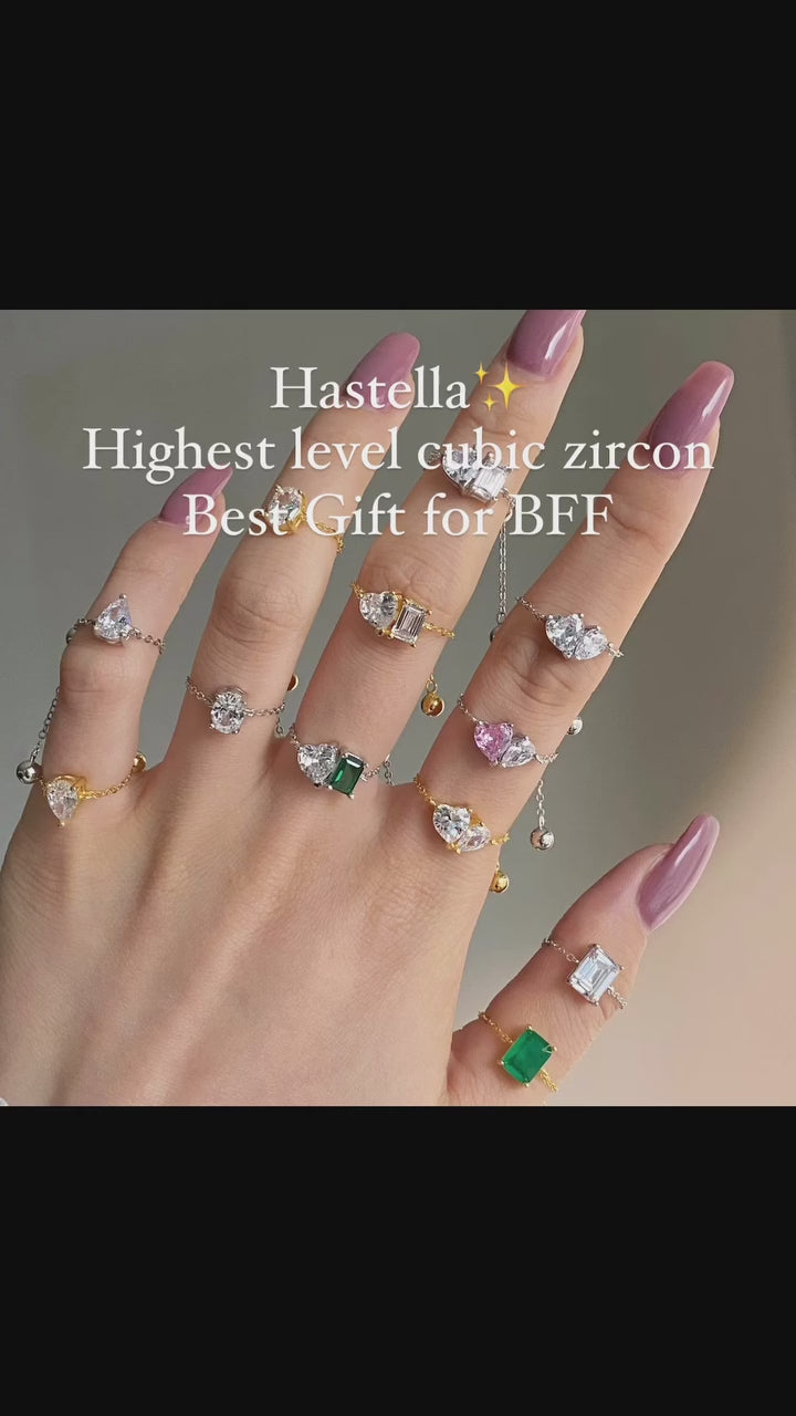 Oval CZ chain ring