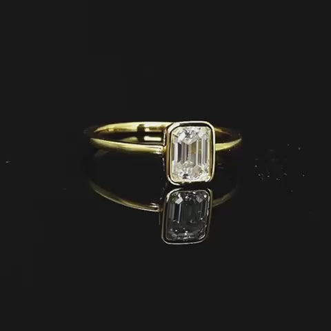 Classic 18k gold plated moissanite ring