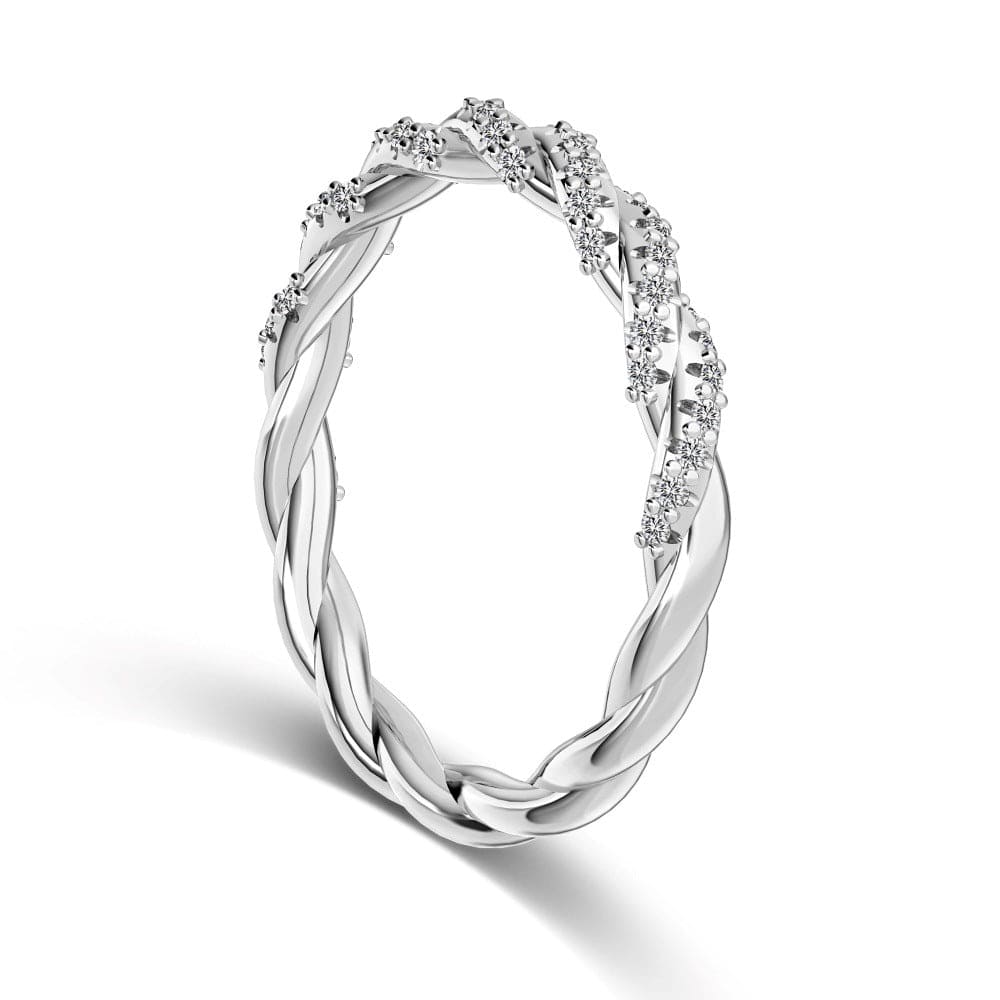 Sparkling twist design ring - Hastella.J