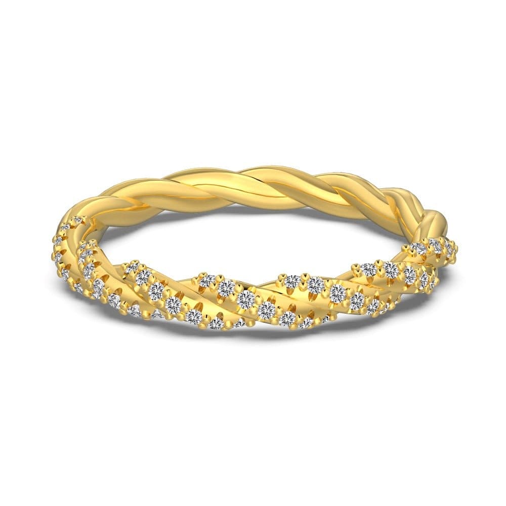 Sparkling twist design ring - Hastella.J