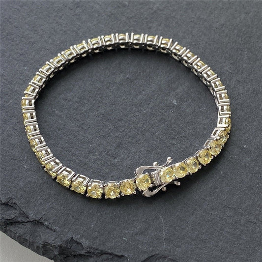 Yellow 4mm Tennis Bracelet - Hastella.J