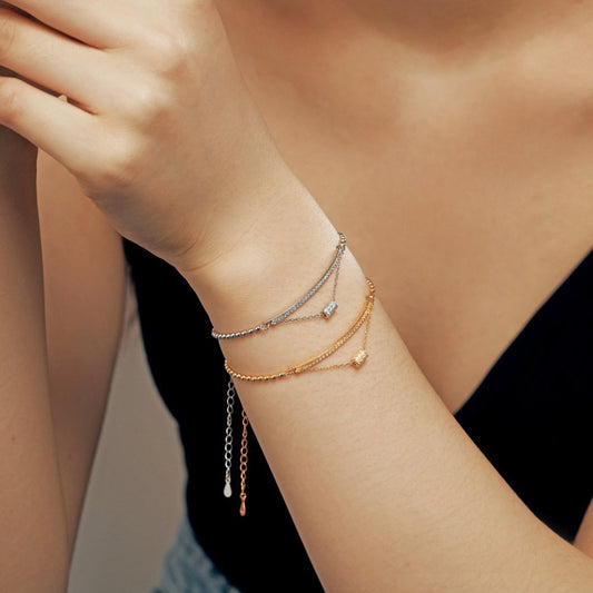 18K gold double layer bracelet - Hastella.J