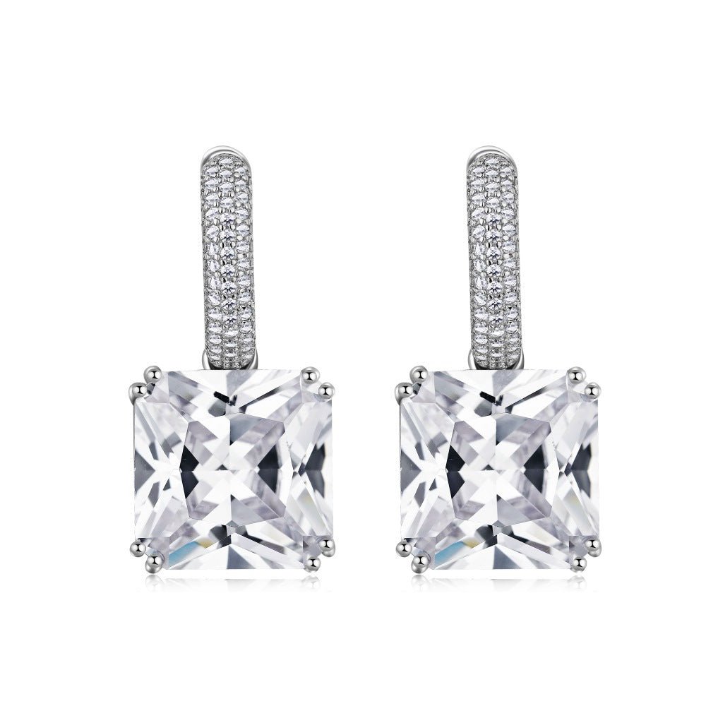 8A Cross-border diamond zircon earrings - Hastella.J