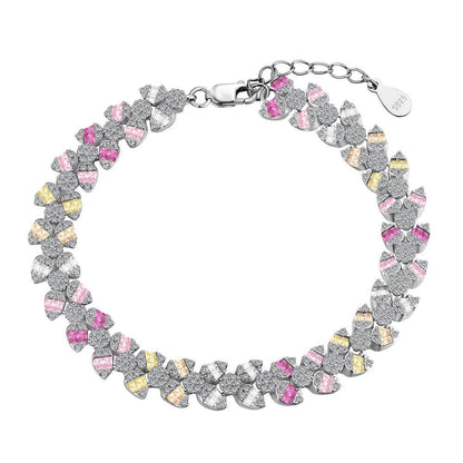 Colored Zircon Tennis Chain Bracelet - Hastella.J