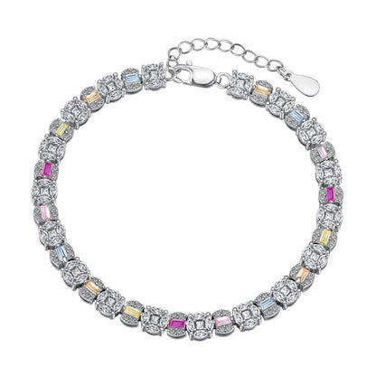 Colored Zircon Tennis Chain Bracelet - Hastella.J
