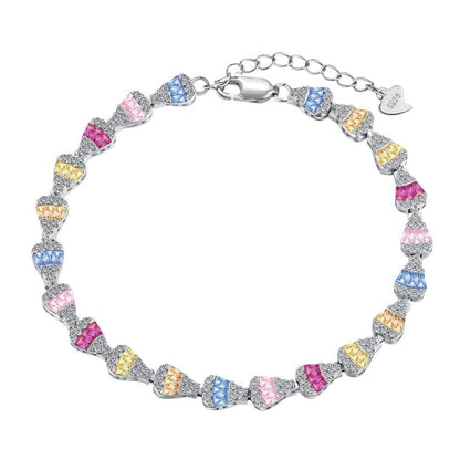 Colored Zircon Tennis Chain Bracelet - Hastella.J