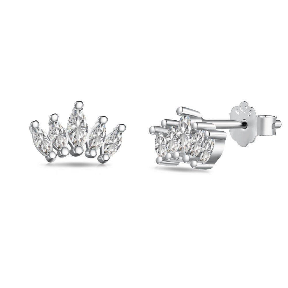 Crown shape design earrings - Hastella.J