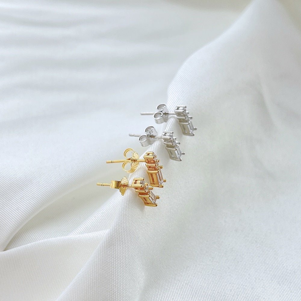 Daily simple light luxury sense square earrings - Hastella.J