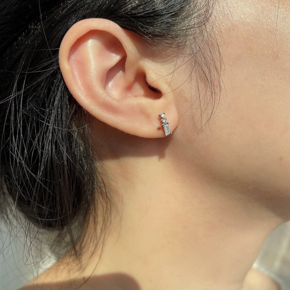 Daily simple light luxury sense square earrings - Hastella.J