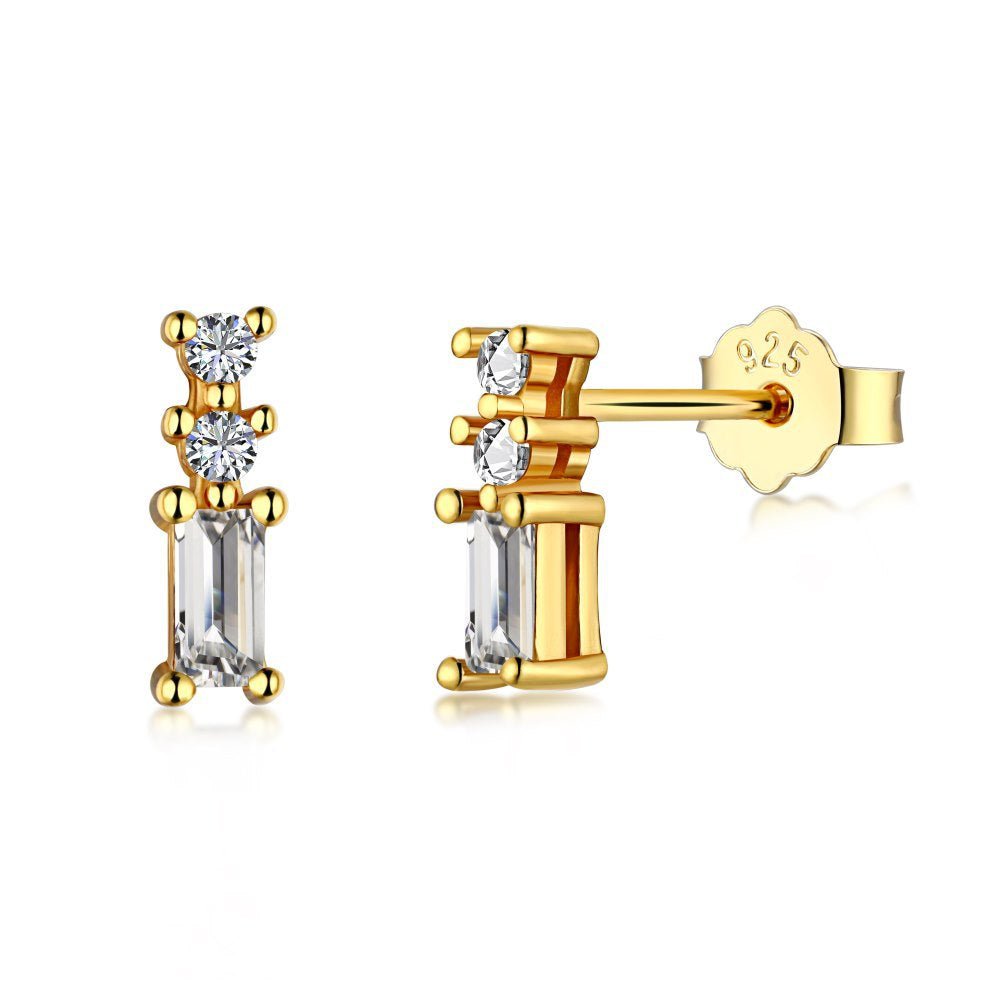 Daily simple light luxury sense square earrings - Hastella.J