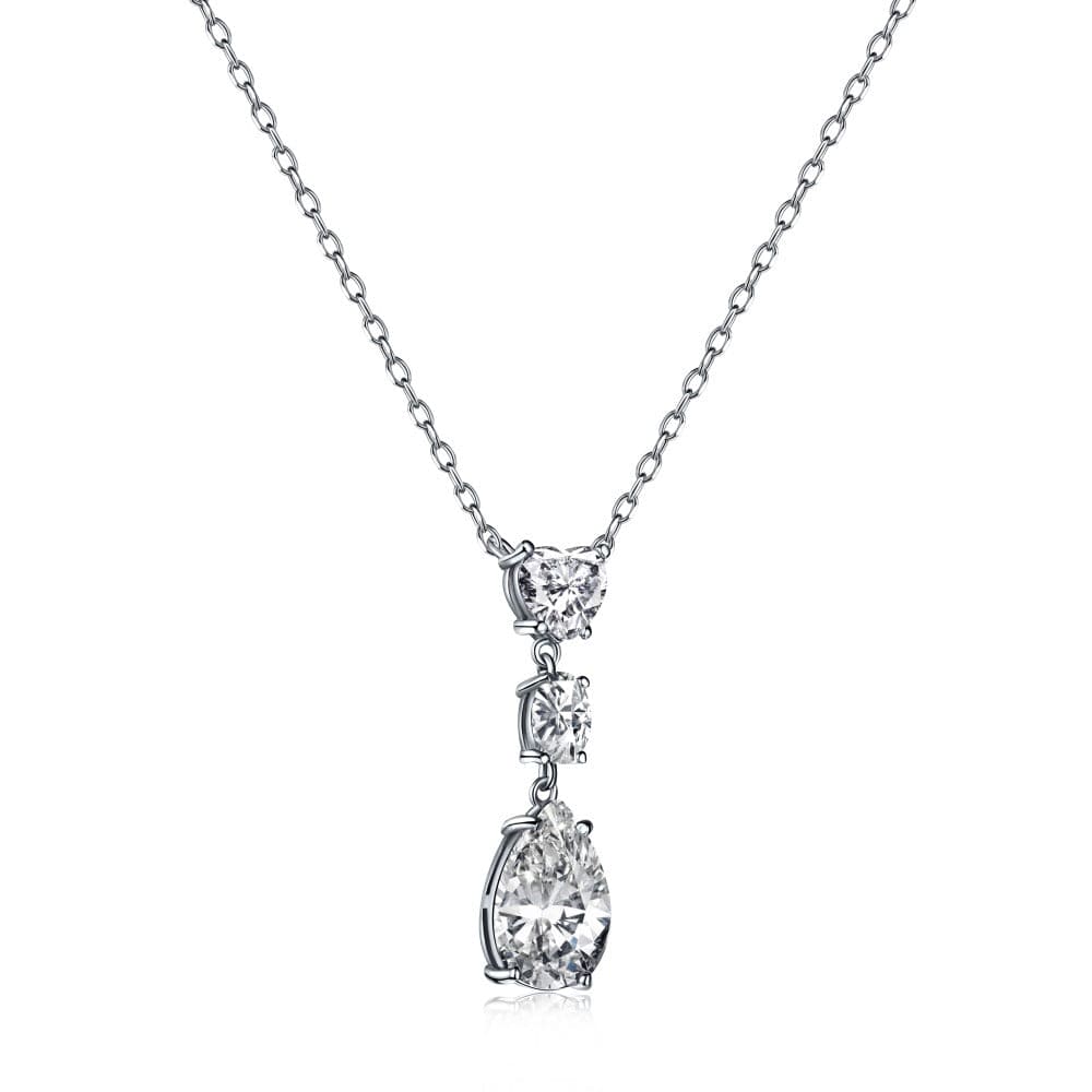 Diamond drop pendant clavicle necklace - Hastella.J