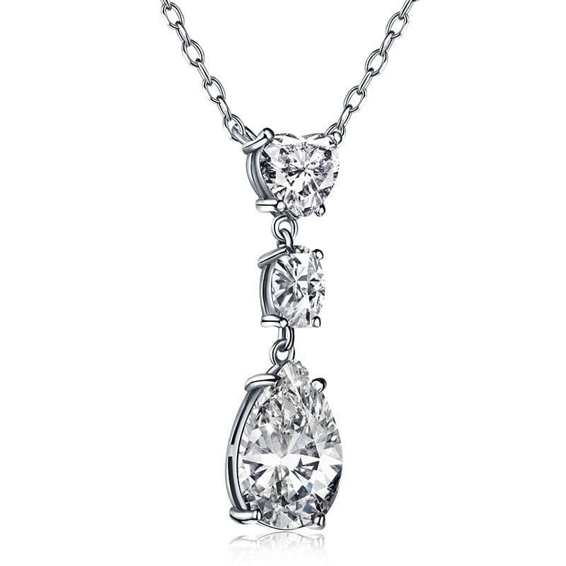 Diamond drop pendant clavicle necklace - Hastella.J